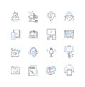 Microelectronics line icons collection. Silicon, Nanotechnology, Miniaturization, Semiconductor, Circuit, MEMS
