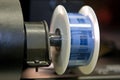 Microfilm on reader spool