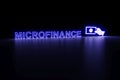 MICROFINANCE neon concept self illumination background 3D
