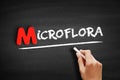 Microflora text on blackboard