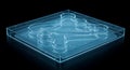 Microfluidic Device with Blue Liquid: Advanced Lab-on-a-Chip Technology Royalty Free Stock Photo