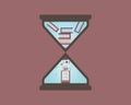 Microlearning hourglass to digest books to digital media with shorter content vector