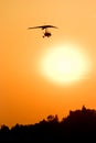 Microlight at sunset Royalty Free Stock Photo