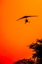 Microlite Aircraft at Sunset Royalty Free Stock Photo