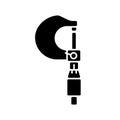 Micrometer black glyph icon