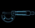 Micrometer (3D xray blue transparent)