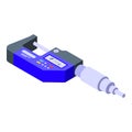Micrometer precision icon isometric vector. Digital ruler