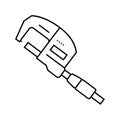 micrometer tool work line icon vector illustration Royalty Free Stock Photo