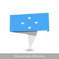 Micronesia Country flag. Folded ribbon banner flag