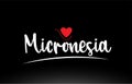 Micronesia country text typography logo icon design on black background