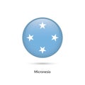 Micronesia flag - round glossy button Royalty Free Stock Photo