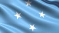 Micronesia flag, with waving fabric texture