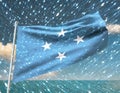 Micronesia Flag Waving on the wind