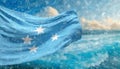 Micronesia Flag Waving on the wind