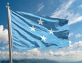 Micronesia Flag Waving on the wind