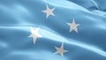 Micronesia island flag Motion Loop video waving in wind. Realistic Micronesian Flag background. Micronesia Flag Looping Closeup 10