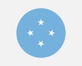 Micronesia Round Country Flag. Micronesian Circle National Flag