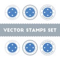 Micronesian flag rubber stamps set.