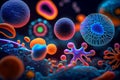 microorganism cells background, ai generation