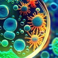 microorganism cells background, ai generation