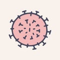 Microorganism coronavirus color vector doodle icon design