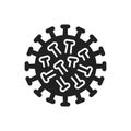 Microorganism rotavirus black glyph icon. Gastric flu infectious disease concept. Virus epidemic alert. Pictogram for web, mobile