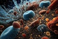 microorganisms under a microscope, used in fuel cells