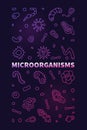 Microorganisms vector Micro Organisms concept outline colored vertical banner with Micro Organisms outline signs