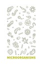 Microorganisms vector Micro Organisms concept outline vertical banner Royalty Free Stock Photo