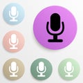 microphone badge color set. Simple glyph, flat vector of web icons for ui and ux, website or mobile application Royalty Free Stock Photo