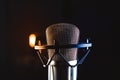 Microphone on black background Royalty Free Stock Photo