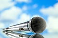 Microphone on blue Royalty Free Stock Photo