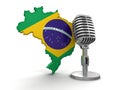 Microphone and Brazil (clipping path included)