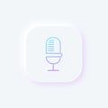 Microphone button in neumorphism style for ui, ux design and mobile app.