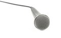 Microphone with cable high angle close up over white Royalty Free Stock Photo