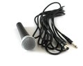 Microphone and cable over white