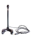 Microphone for a computer on a plastic stand, isolate on a white