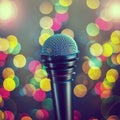 Microphone. Concept music, concert, karaoke, poster. Copy space.