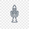 Microphone concept vector linear icon on transparent ba Royalty Free Stock Photo
