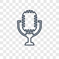 Microphone concept vector linear icon on transparent ba Royalty Free Stock Photo