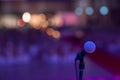 microphone in concert hall or conference room soft and blur style for background.