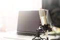 Microphone condenser for recording music and vocals Royalty Free Stock Photo