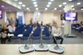 Microphone conference seminar Royalty Free Stock Photo