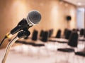 Microphone indoor Conference Seminar room Business Meeting Event Royalty Free Stock Photo
