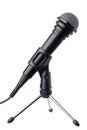 Microphone with cord on a stand Royalty Free Stock Photo