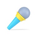 Microphone 3d icon. Professional equipment for sound amplification and voice recording Royalty Free Stock Photo