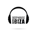 Microphone deep house ibiza in black color illustration Royalty Free Stock Photo