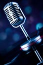Microphone, Disco Ball, music saturated concept Royalty Free Stock Photo
