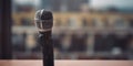 Microphone On An Empty Stage Royalty Free Stock Photo