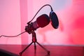 Microphone with filter and usb connection for recording music and podcast on the computer Royalty Free Stock Photo